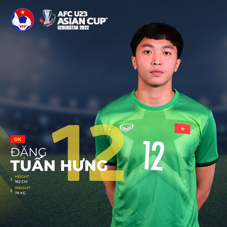 Đặng Tuấn Hưng thi đấu ở vị trí thủ môn của đội U23 Việt Nam