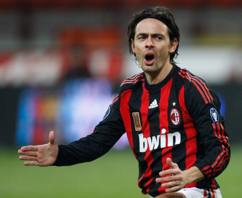 Filippo Inzaghi là tiền đạo mang áo số 9 được nhiều người biết đến 